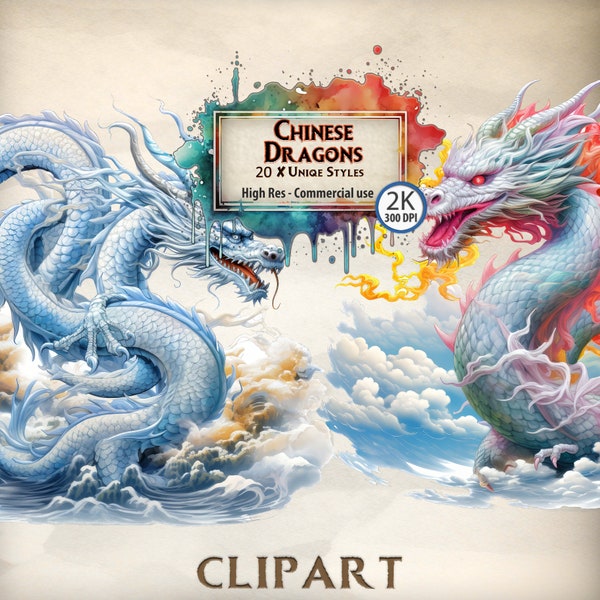 Chinese draak clipart Aziatische thema grafisch ontwerp elementen mythische slang in wolken graphics Oosterse draak Chinees Nieuwjaar clipart