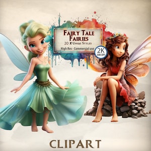 Fee Clipart Märchen Feen Verzauberter Wald Grafiken für Kinder Clipart niedliche Kreaturen bunte Fee Grafiken PNG Fairy Garden