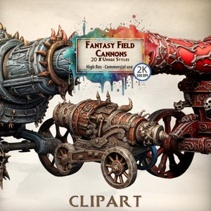Fantasy Cannon Clipart RPG Gioco Arma Grafica Artiglieria Gioco di ruolo Mitico Guerra Cannon Clipart battaglia Cannone PNG trasparente