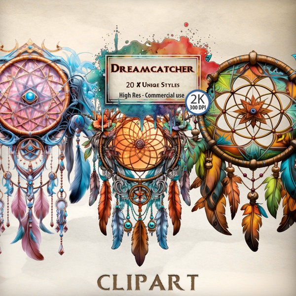 Dream Catcher Clipart Native American Themed Bohemian Art Decorative Feather Graphics Spiritual Symbolic Mystical Dreams PNG