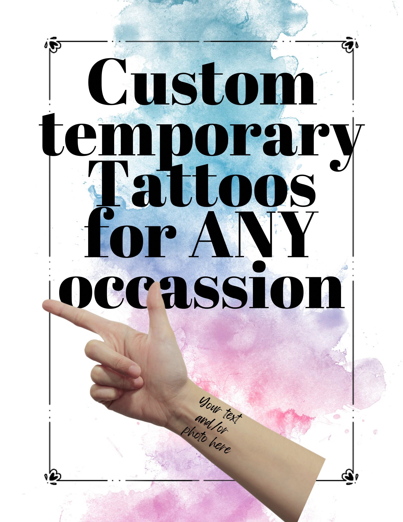 Custom temporary tattoos  Personalised fake tattoos  Wanapix
