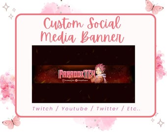 Custom Social Media Banner | Chibi, Twitch, Discord