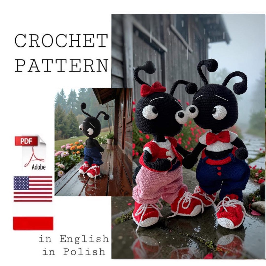 Amigurumi Ants Crochet Pattern, Animals (PDF Pattern, English & Polish ...