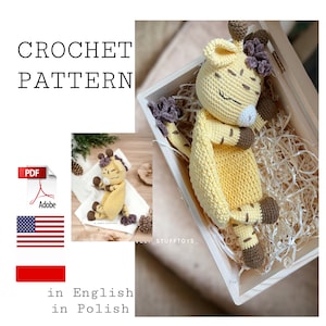 Toro Blanket, Giraffe Security Blanket, Giraffe security blanket crochet pattern, PDF English Polish, crochet toy pattern