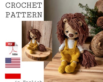 Amigurumi Häkelanleitung PDF Paco der Löwe, Amigurumi Anleitung Safari Tiere, gehäkelter Löwe Amigurumi, süßes Amigurumi