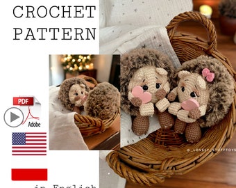 Crochet Pattern Hedgehog, Amigurumi Hedgehog PDF English Polish