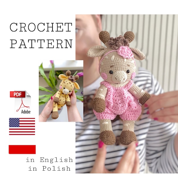 Toro amigurumi giraffe pattern, Toro the giraffe pattern, giraffe pattern, PDF tutorial English