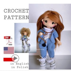 crochet pattern doctor, crochet doll pattern, amigurumi doctors pattern, doctor doll with clothes pattern, English PDF