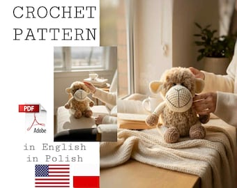 Schema amigurumi pecora, pecora all'uncinetto, schema Bonnie la pecora, amigurumi facile in inglese PDF
