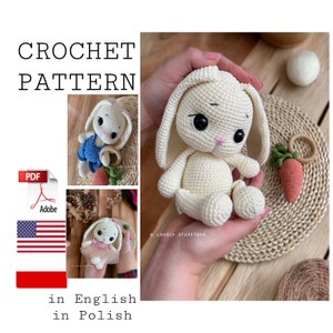 Bella and Andy amigurumi bunny pattern, Bella Andy the bunny pattern, bunny pattern, crochet doll pattern