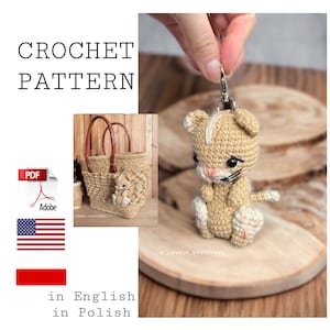 crochet pattern keychain cat amigurumi pattern crochet cat key chain toy pattern cat handmade key ring cat PDF pattern English