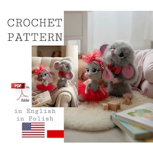 Amigurumi Mice Crochet Pattern, Cute Animals (PDF Pattern)
