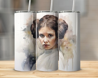 Envoltorio para vaso de Star Wars: Diseño de Jedi, Skywalker, Leia y Vader (20 oz) (JPEG)