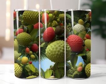 Burst of Flavor - 20oz Tumbler Wrap with 3D Exotic Fruits