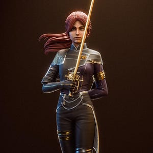 Expedition Fencer - 341mm High Quality 12K 3D Printed Unpainted Figurine - Display Figurine - Video Game | Bulkamancer Sculpts