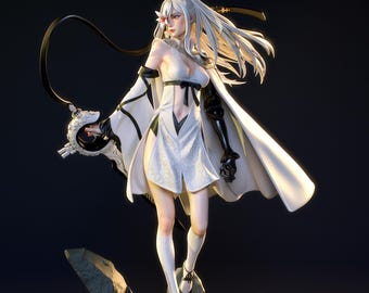 White Lily - 1/7 - 350mm High Quality 12K 3D Printed Figurine - Unpainted Display Figurine - Fan Art - Video Game | Kuru Figure