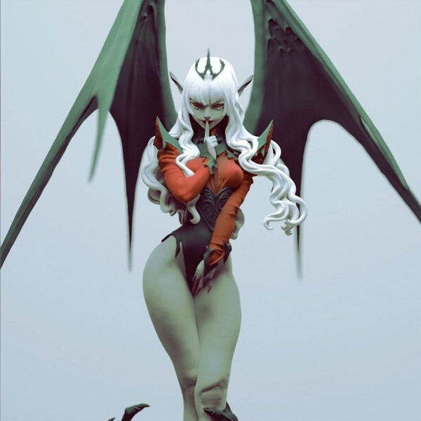 Nyx, Princess of Eternal Night | 1:24, 265mm | Vampir | Pin-Up | Succubus | 3D gedruckte Fantasy Figur zum Bemalen | Blackthorn Miniatures