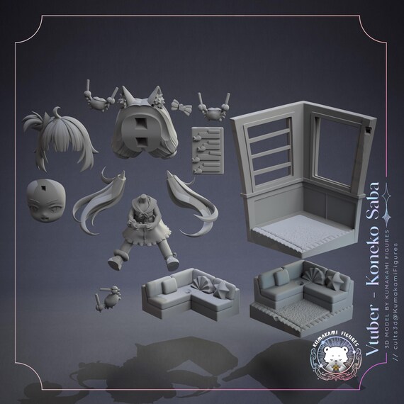 Sameko Saba - Chibi - 74mm - 3D Printed Unpainted Garage Kit