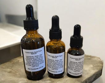 Hyaluronic Acid Face Serum | Unscented with Aloe & Green Tea | Handmade Skincare | 0.5oz, 1oz, 2oz