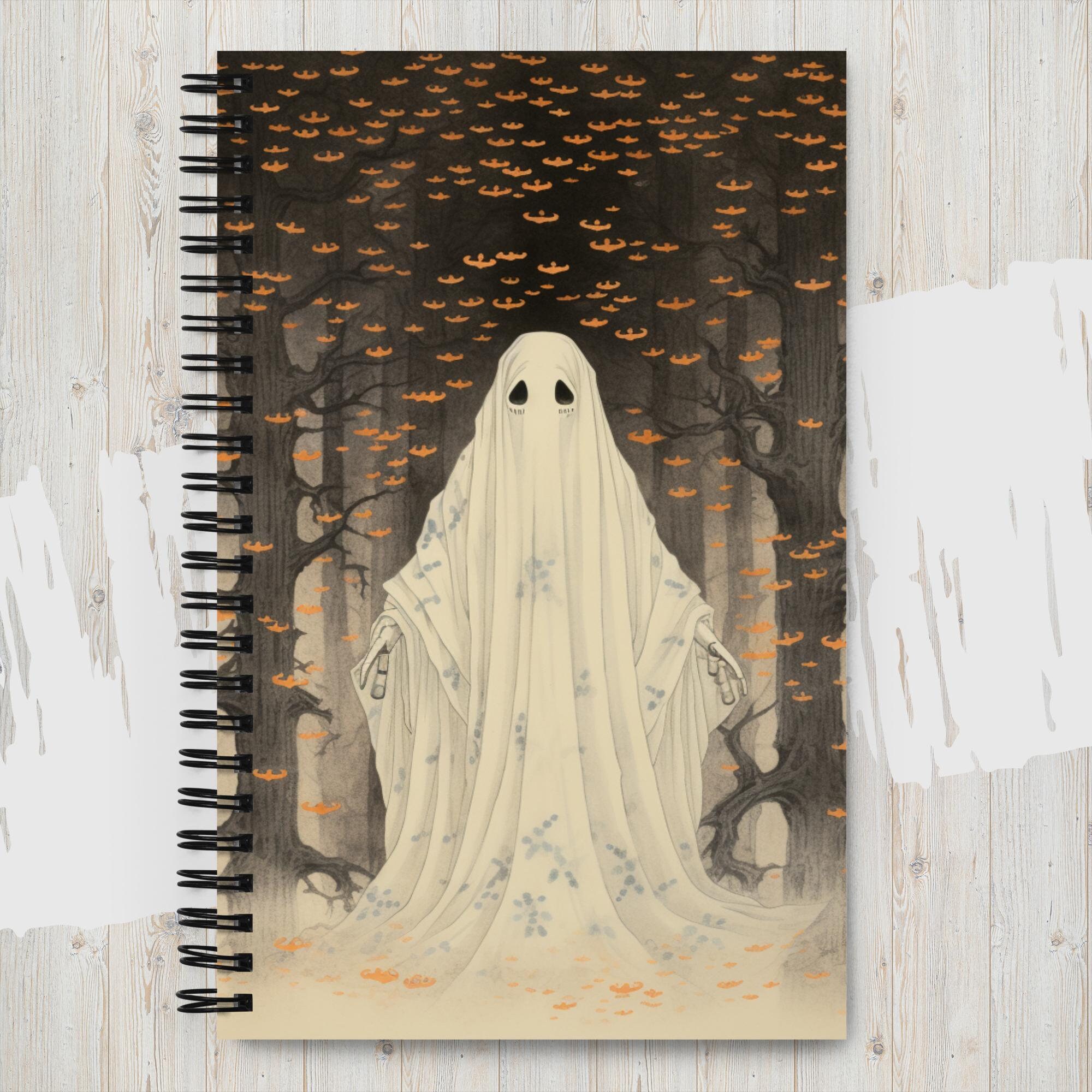 Halloween Notebook | Spiral Notebook With Ghost Graphic | Spooky Ghost ...