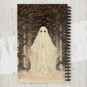 Halloween Notebook | Spiral Notebook with Ghost Graphic |  Spooky Ghost Planner | Halloween Gift for Scheduling the Holidays