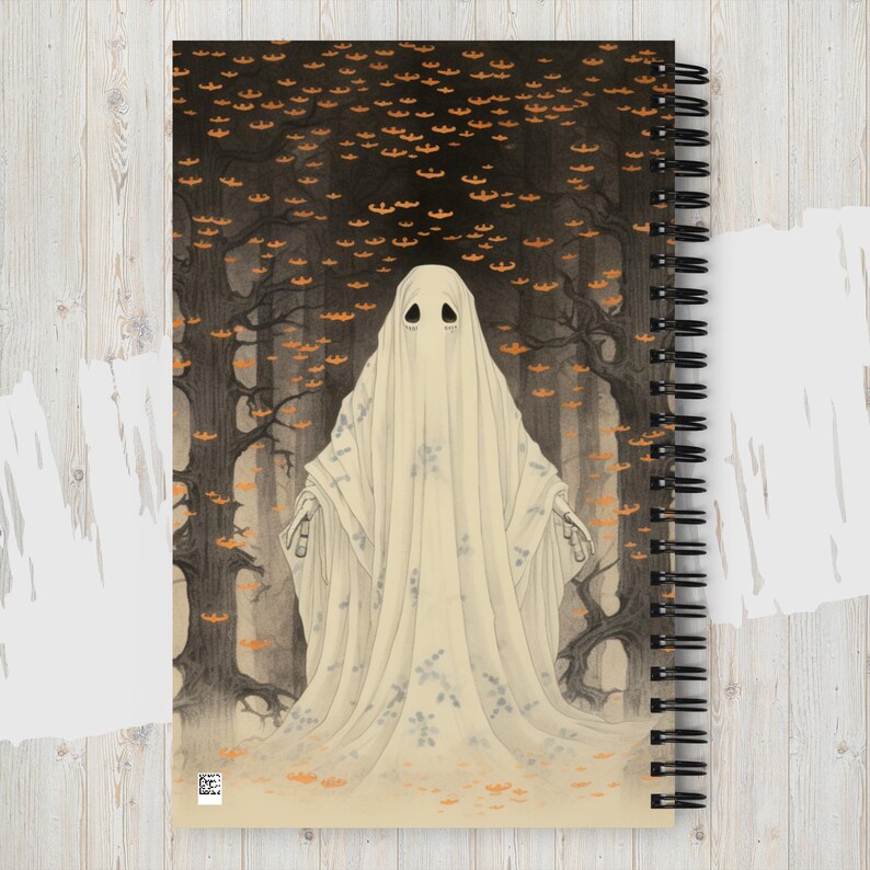 Halloween Notebook | Spiral Notebook with Ghost Graphic |  Spooky Ghost Planner | Halloween Gift for Scheduling the Holidays