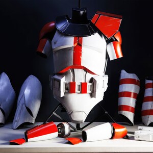 Complete and Painted Armor Set for ROTS - Clone Trooper Officer in Ahsoka Style, Star Wars Cosplay, Certified for the 501st Legion | Replica