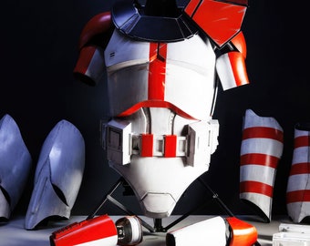 Complete and Painted Armor Set for ROTS - Clone Trooper Officer in Ahsoka Style, Star Wars Cosplay, Certified for the 501st Legion | Replica