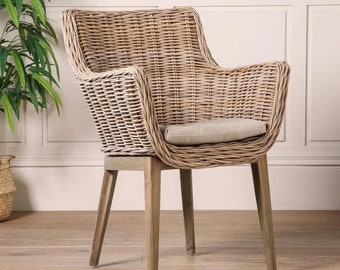 rattan lounge armchair - woven rattan chair - wooden chair - outdoor furniture - wicker chair