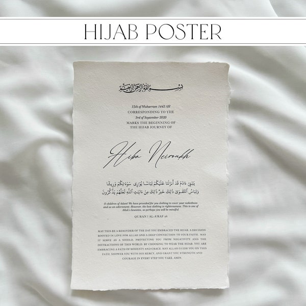 Hijab Poster Gift Hijabi Party Umrah Mubarak English German