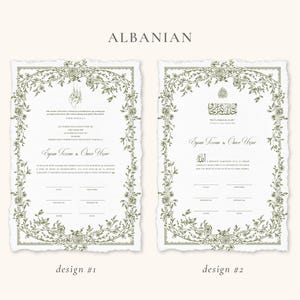 Floral Green Nikkah Certificate | Dini Nikah Belgesi Akdi Hatıra | Islamic Marriage Contract Wedding Muslim Keepsake image 13