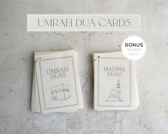 Cartes Omra Dua Cartes physiques Cadeau de La Mecque Madina Guide de la Omra