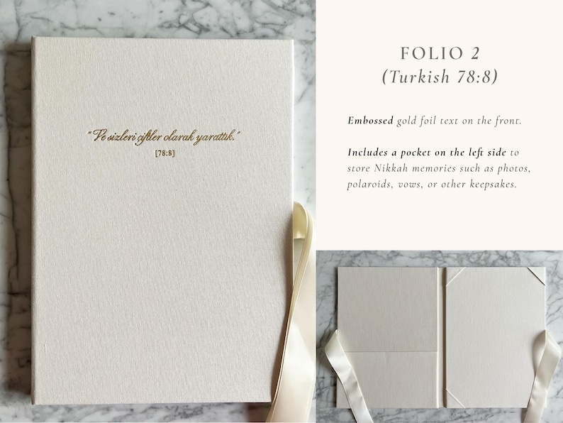 Certificato A4 Nikkah Floreale Oro / Dini Nikah Belgesi Akdi Hatıra / Contratto di matrimonio islamico Matrimonio Musulmano Ricordo immagine 3