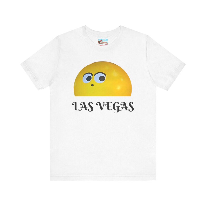 Orbie the Sphere Las Vegas Emoji Unisex Tee, Wide Eyed Graphic Sphere