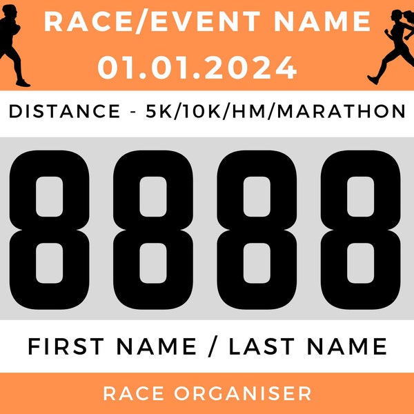 Race Bib Template - Etsy