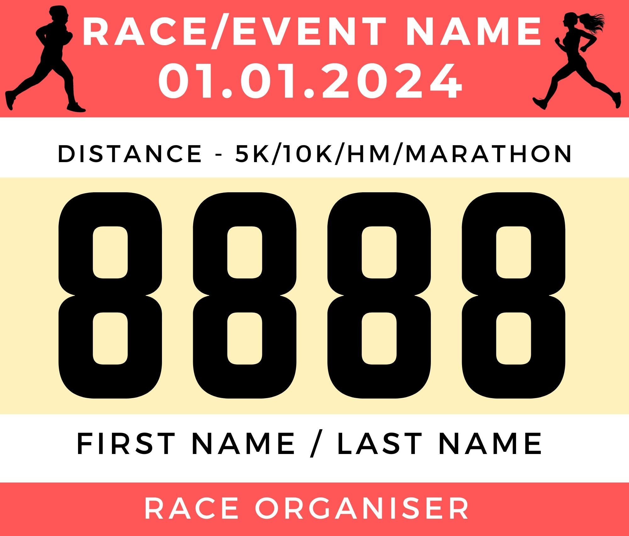 Printable Editable Race Bib Running Event Canva Template Etsy Printable Editable Race Bib Running Event Canva Template Etsy