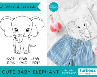 Cute Baby Elephant, Baby Elephant SVG, Baby Elephant, Elephant Png, Cute Elephant SVG, Safari Clipart, Elephant For Cut, Svg File For Cut