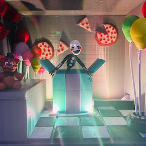 Five Nights at Freddy’s 2 LED Puppet Prize room diorama