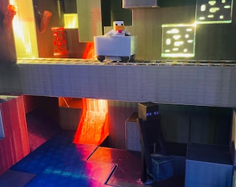 Minecraft LED Mineshaft Cave diorama