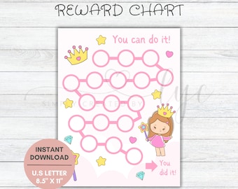 Printable Kids Reward Chart, Printable Chart For Kids Behavior, Kids Reward Chart, Toddler Potty Reward Chart, Potty Training Chart Goals