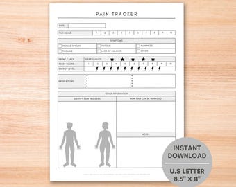 Pain Tracker, Pain Management Log Book, Pain Journal, Pain Management Tool, Pain Tracker Journal, Pain Management, Medical Symptom Tracker