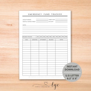 Emergency Fund Tracker, Money Management, Savings Goal Tracker, Emergency Fund Budget, Financial Goals Tracker