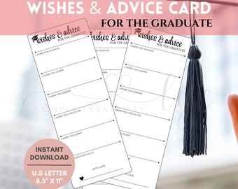 Graduation Advice Card, Words of Wisdom, Custom Advice for Graduate, Keepsake Card, Advice for the Graduate, Graduate Wisdom Card