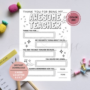 Teacher Appreciation Card, Thank You Teacher, Teacher Gift Idea, Personalized Teacher Appreciation Gift, Teacher Thank You Gift