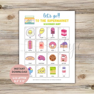 Supermarket Scavenger Hunt, Indoor Treasure Hunt Printable, Scavenger Hunt For Kids, Kids Indoor Games, Preschool Outdoor Activity