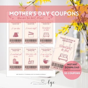 Buoni per la festa della mamma, regalo per la mamma, libretto dei buoni per la mamma, regalo dai bambini, regalo per la festa della mamma, buoni d&#39;amore, buoni d&#39;amore, libretto dei buoni