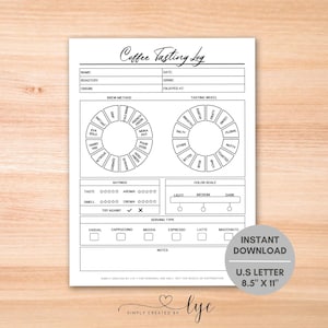 Coffee Tasting Log, Journal for Coffee Lovers, Coffee Flavor Profile Tracker, Coffee Flavor Journal, Coffee Lovers, Coffee Tasting Tracker