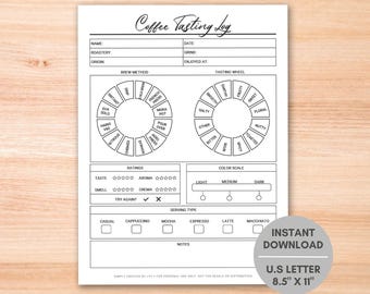 Coffee Tasting Log, Journal for Coffee Lovers, Coffee Flavor Profile Tracker, Coffee Flavor Journal, Coffee Lovers, Coffee Tasting Tracker
