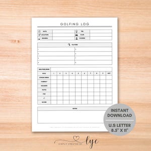 Golf Score Log, Golf Score Tracker, Golf Tracker, Golfing Journal, Golf Scorecard, Golf Score Record, Golf Scores, Golf Score Keeper