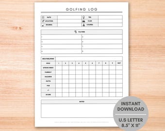 Golf Score Log, Golf Score Tracker, Golf Tracker, Golfing Journal, Golf Scorecard, Golf Score Record, Golf Scores, Golf Score Keeper